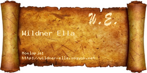 Wildner Ella névjegykártya